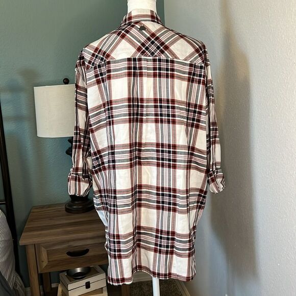 Barbour Bethwin Button Down Top Cloud Check Size 8 NWT - Picture 3 of 8